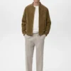 Blouson aviateur en cuir suédé
