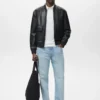 Blouson aviateur en simili cuir