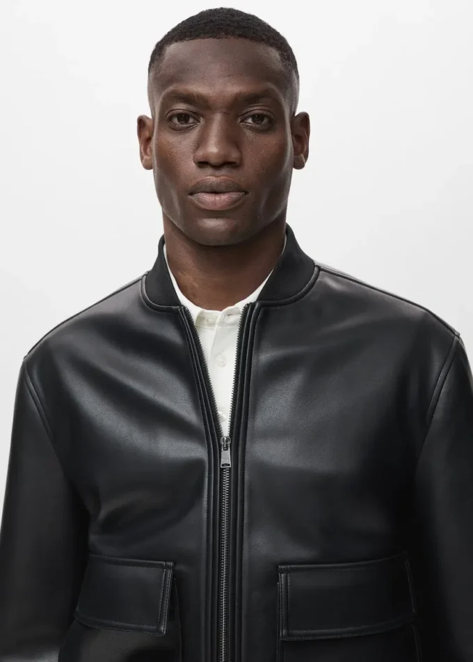 Blouson aviateur en simili cuir