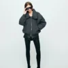 Blouson bomber à col cheminée