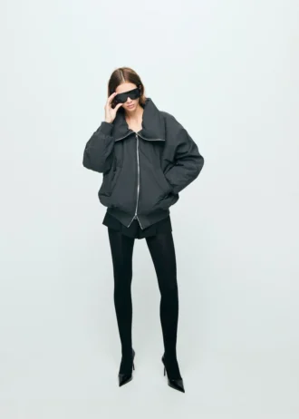 Blouson bomber à col cheminée