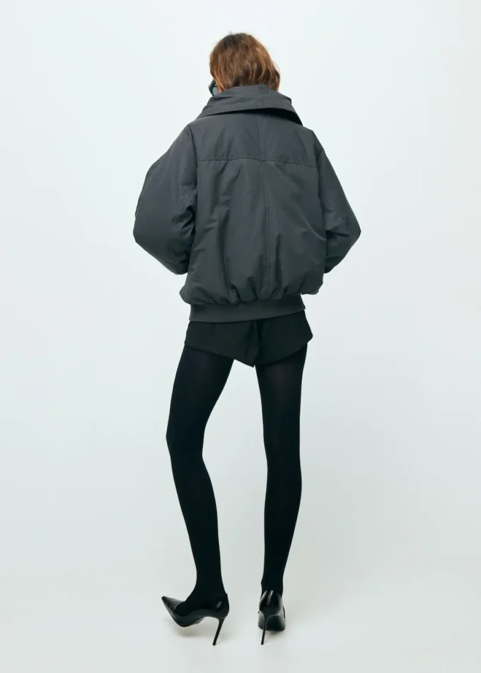 Blouson bomber à col cheminée