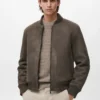 Blouson bomber effet suédé