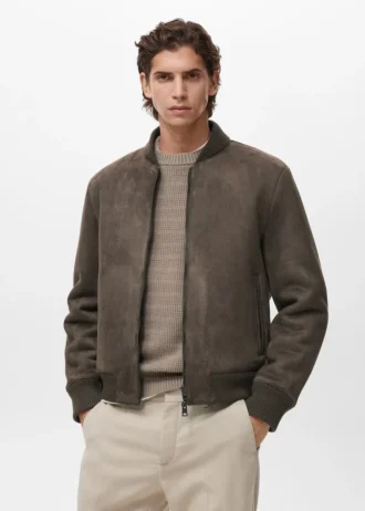 Blouson bomber effet suédé