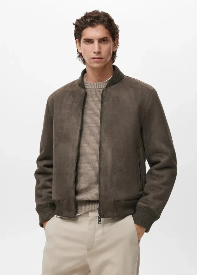 Blouson bomber effet suédé
