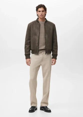 Blouson bomber effet suédé