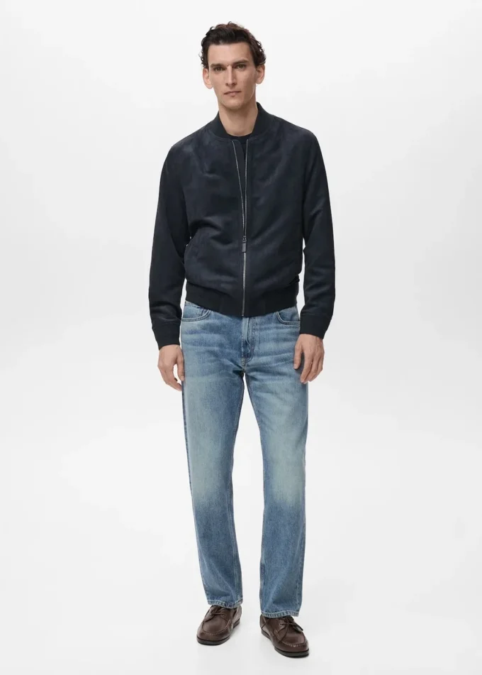 Blouson bomber effet suédé