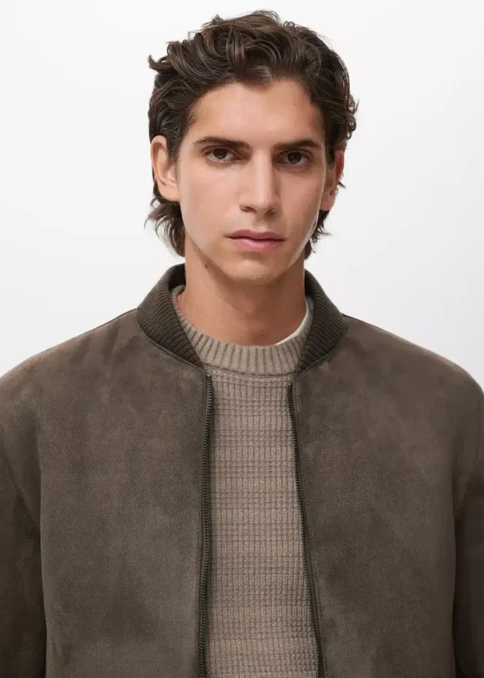 Blouson bomber effet suédé