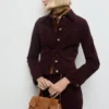 Blouson bomber en velours avec coutures apparentes