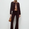 Blouson bomber en velours avec coutures apparentes