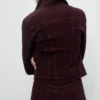 Blouson bomber en velours avec coutures apparentes