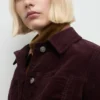 Blouson bomber en velours avec coutures apparentes