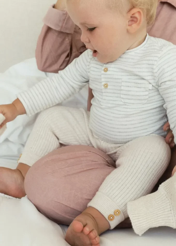 Body rayé en coton pour bébé