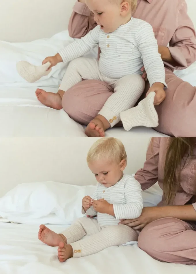 Body rayé en coton pour bébé