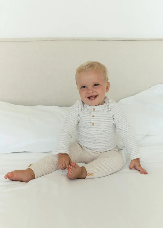 Body rayé en coton pour bébé