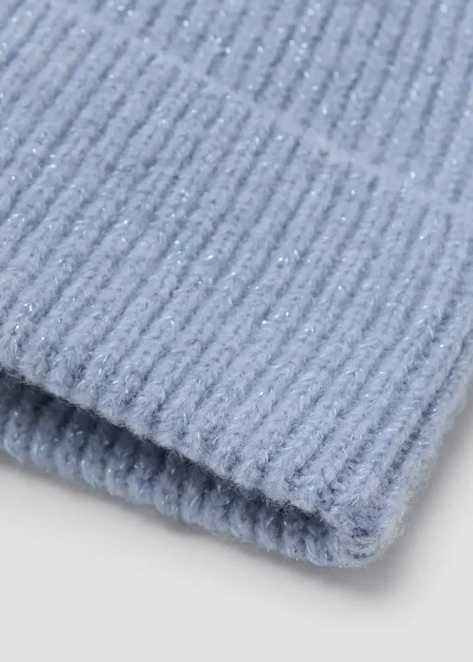 Bonnet en lurex côtelé