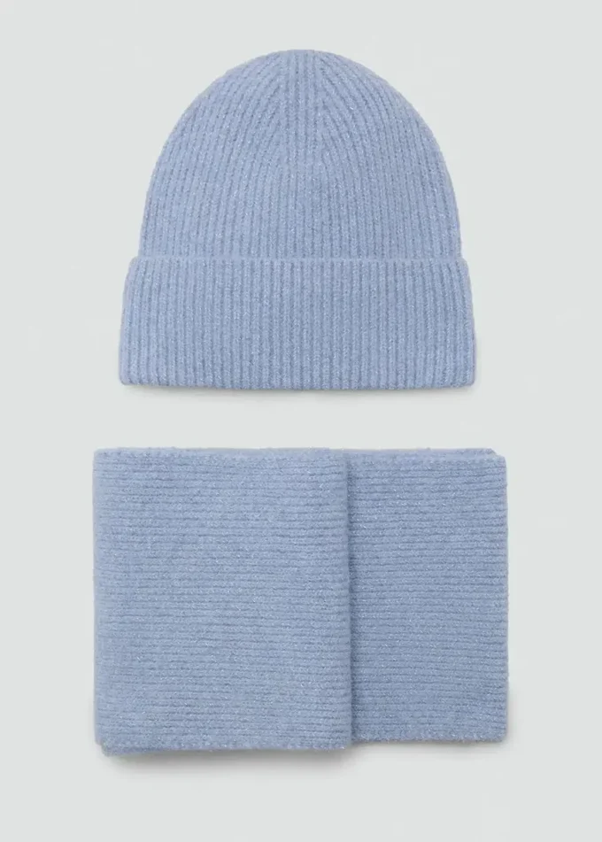 Bonnet en lurex côtelé
