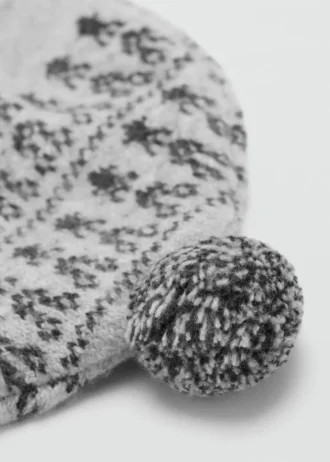 Bonnet à pompon avec motif jacquard
