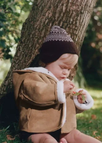 Bonnet à pompon avec motif jacquard