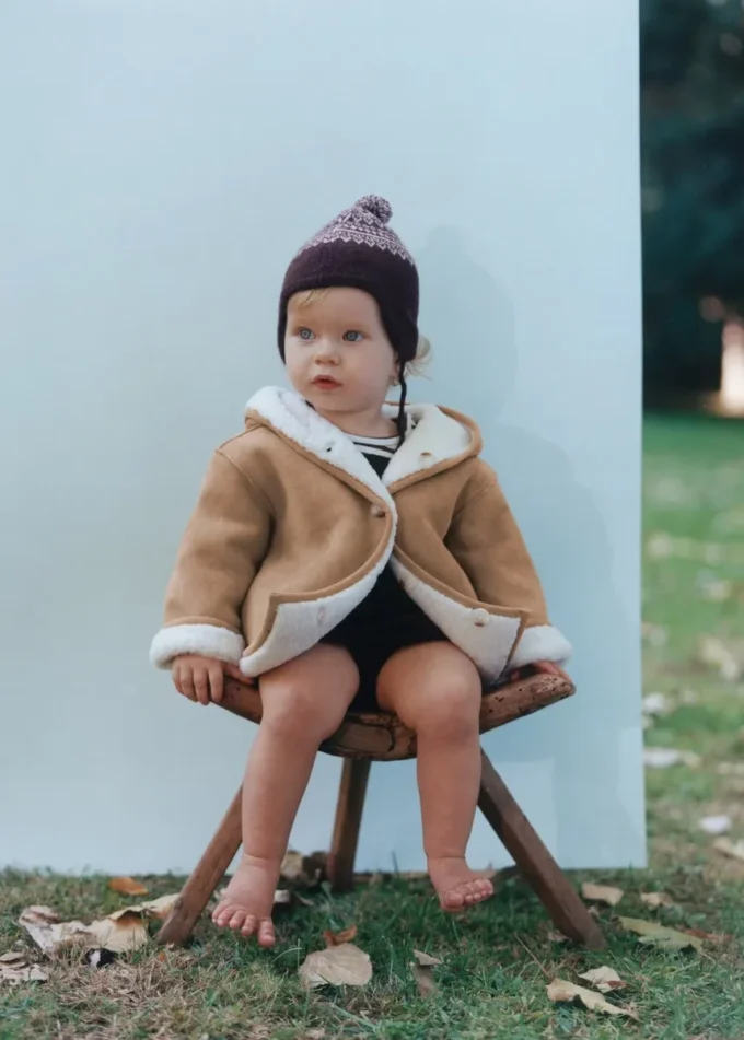 Manteau réversible double face en peluche