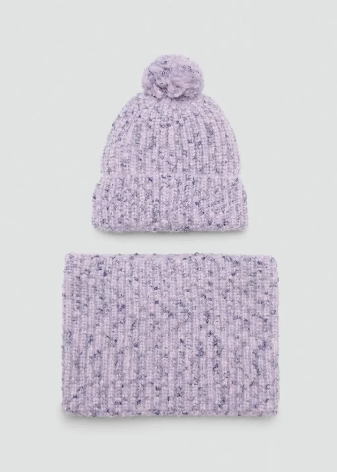 Bonnet à pompon chiné