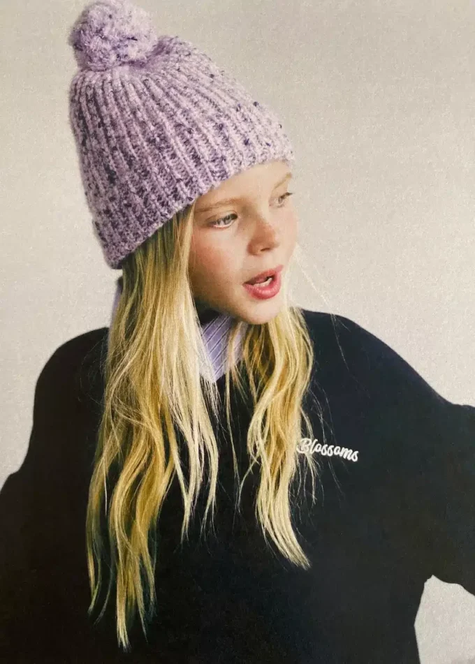 Bonnet à pompon chiné