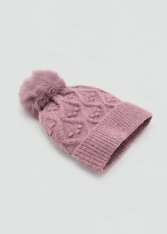 Bonnet texturé avec pompon