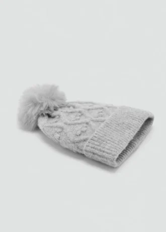 Bonnet texturé avec pompon