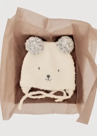 Bonnet tricoté ours