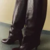 Botte à talon en cuir