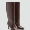 Botte à talon en cuir