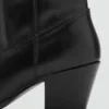 Botte à talon en cuir suédé