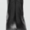Botte à talon en cuir suédé
