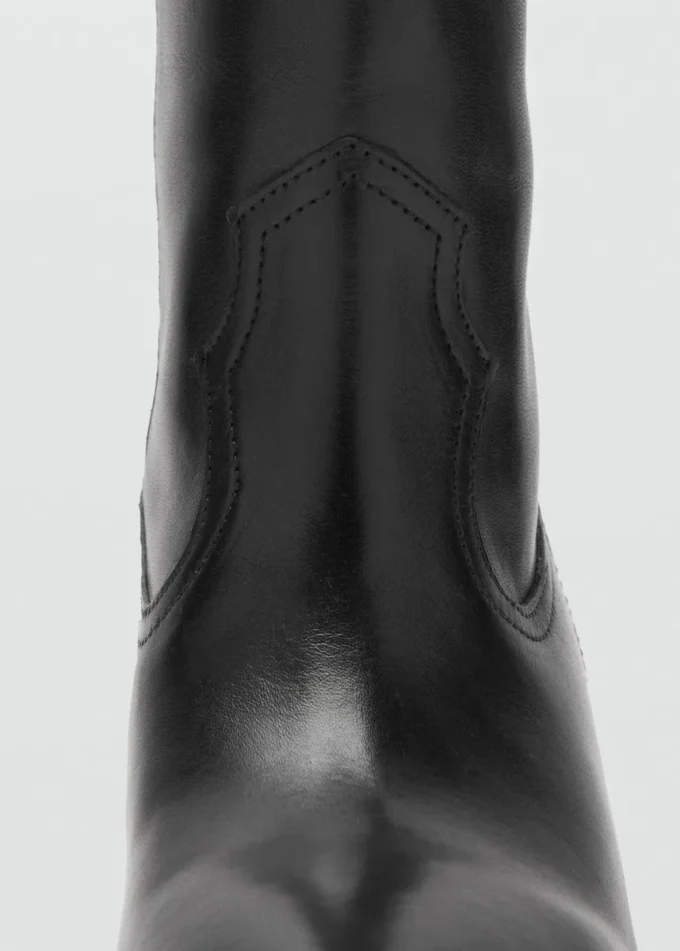 Botte à talon en cuir suédé