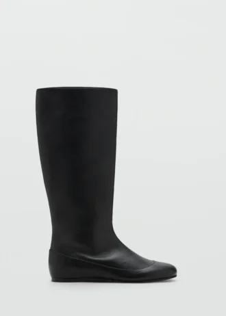 Bottes en cuir au design combiné