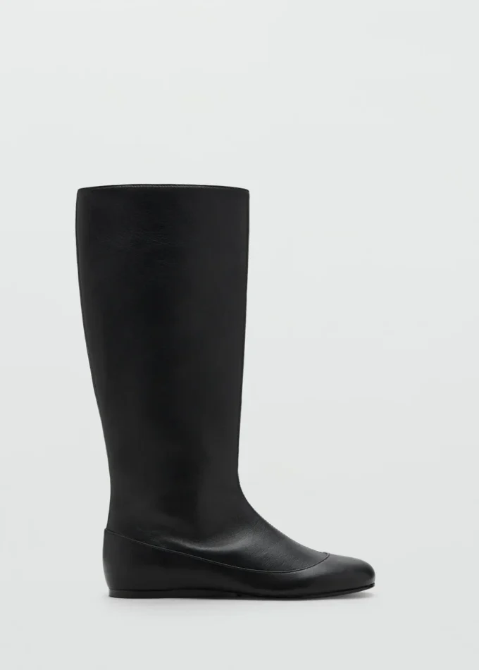 Bottes en cuir au design combiné
