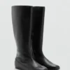Bottes en cuir au design combiné