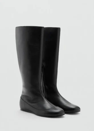 Bottes en cuir au design combiné