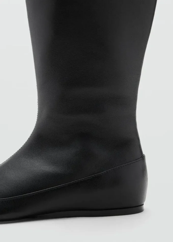 Bottes en cuir au design combiné