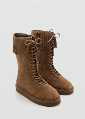 Bottes en cuir à franges
