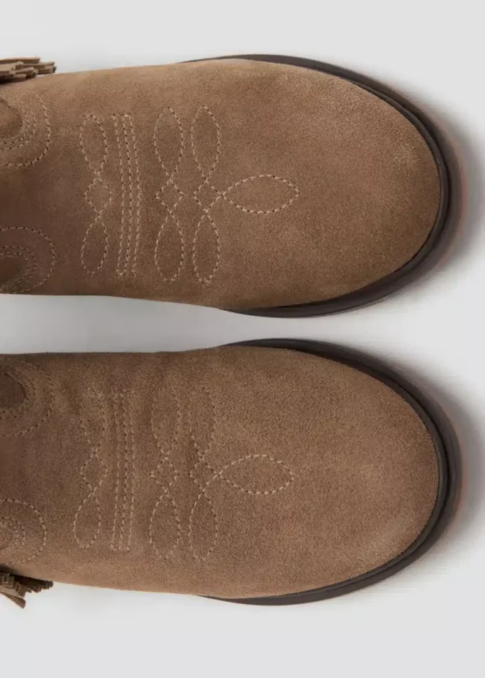 Bottes en cuir à franges