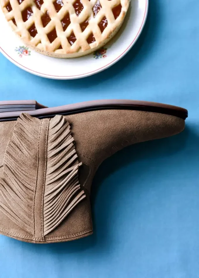 Bottes en cuir à franges
