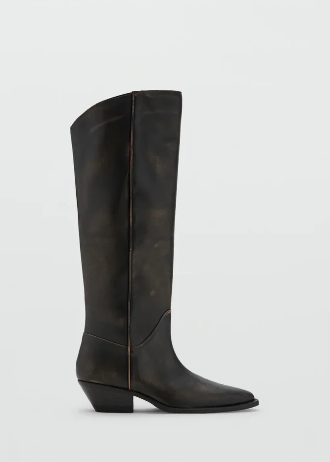 Bottes en cuir vieilli