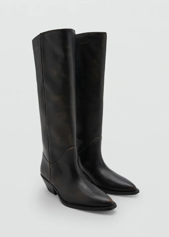 Bottes en cuir vieilli