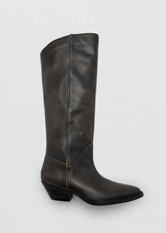 Bottes en cuir vieilli