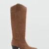 Bottes à talons en cuir