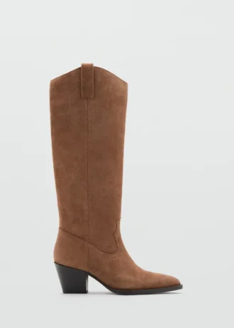 Bottes à talons en cuir