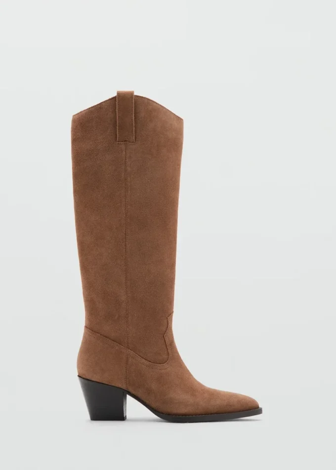 Bottes à talons en cuir
