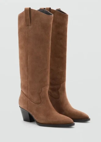 Bottes à talons en cuir