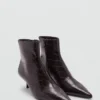 Bottines à bout pointu en simili cuir croco